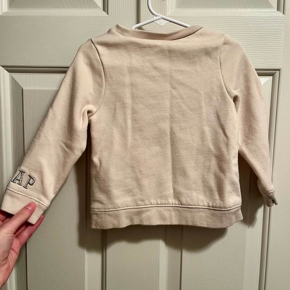 GAP Disney Kids Cream Sweatshirt with Mickey and Minnie Girls Size 3T - Picture 5 of 5